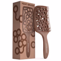FRAMAR Chocolate Vented Hair Brush - Paddle Curved Hair Brush For Blow Drying Wet Paddle Brush for Women Blow Drying