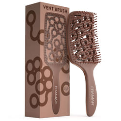FRAMAR Chocolate Vented Hair Brush - Paddle Curved Hair Brush For Blow Drying  Wet Paddle Brush for Women Blow Drying