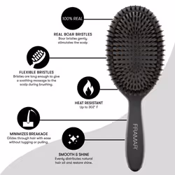 Boar Bristle Hair Brush - Boar Bristle Brush For Women, Slick Back Hair Brush, Soft Bristle Hair Brush Women, Slick Back Brush, Hairbrushes For Women,