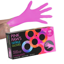 FRAMAR Pink Gloves Disposable Latex Free - Pink Nitrile Gloves Small  Disposable Gloves Small  Rubber Gloves Disposable  Esthetician Supplies  Mechani