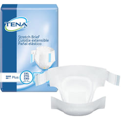 TENA Stretch Plus Briefs  Incontinence  Disposable  Moderate Absorbency  2XL  32 Count  1 Pack