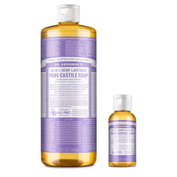 Dr. Bronner's Pure-Castile Liquid Soap - Lavender Bundle. 32 oz. Bottle and 2 oz. Travel Bottle