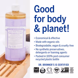 Dr. Bronner's Pure-Castile Liquid Soap - Lavender Bundle. 32 oz. Bottle and 2 oz. Travel Bottle