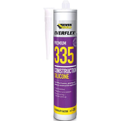 Everbuild Everflex 335 Premium Construction Silicone Sealant, Brown, 295 ml