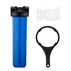 20 Inch Whole House Water Filter Housing 1-Inch Outlet/Inlet with Wrench and Bracket -4.5" x 20"- Blue Color
