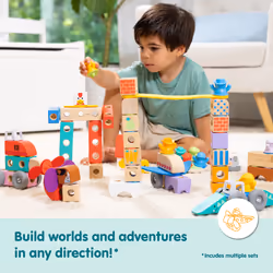Melissa & Doug Blockables Vehicles Snap And Play, Mix And Match Connectable Wooden Building Blocks Play Set Toy for Preschool Boys And Girls (54 Pcs) - FSC Certified - Additional view 6