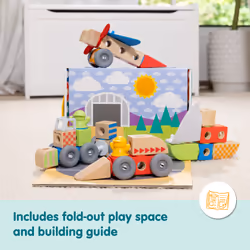 Melissa & Doug Blockables Vehicles Snap And Play, Mix And Match Connectable Wooden Building Blocks Play Set Toy for Preschool Boys And Girls (54 Pcs) - FSC Certified - Additional view 8