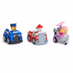 PAW Patrol : Deluxe Rescue Racers Triple Pack, Chase, Marshal & Skye Toy Cars with Pull-Back & Go, Kids Toys for Boys & Girls ...