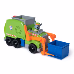 PAW Patrol : Crush N’ Roll Recycling Truck with Rocky Action Figure & Transforming Compacted Trash Vehicle, Kids Toys for Boy ...