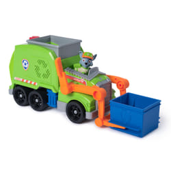 PAW Patrol : Crush N’ Roll Recycling Truck with Rocky Action Figure & Transforming Compacted Trash Vehicle, Kids Toys for Boys & Girls Ages 3 and up