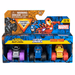 Monster Jam Marvel Mini Monster Truck 3-Pack, Vehicle set, 3 yr(s), Metal, Plastic, Multicolour