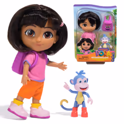 Dora, Best Friends Dora & Boots Set, 6-inch Doll with Clothes, Backpack & Boots Toy Figure, Kids Toys for Girls & Boys Ages 3 ...