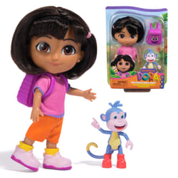 Dora, Best Friends Dora & Boots Set, 6-inch Doll with Clothes, Backpack & Boots Toy Figure, Kids Toys for Girls & Boys Ages 3 and Up