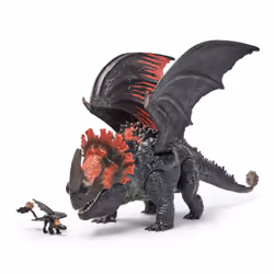 Dreamworks Dragons, How to Train Your Dragon, World of Berk: Red Death Chomping Rampage, 11-Inch Toy Dragon with Exclusive Toothless Figurine for Ages 4 & up - Additional view 2
