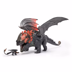 Dreamworks Dragons, How to Train Your Dragon, World of Berk: Red Death Chomping Rampage, 11-Inch Toy Dragon with Exclusive Toothless Figurine for Ages 4 & up - Additional view 7
