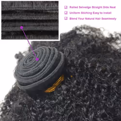 Luwigs Afro Kinky Curly 4B 4C Hair Extensions One Bundle Hair Weave Human Hair Bundles Afro Kinkys Curly Hair Bundles Natural Color (18 inches  Afro K