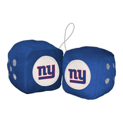 New York Giants Team Color Fuzzy Dice Dcor 3"" Set