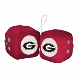 Georgia Team Color Fuzzy Dice Dcor 3"" Set