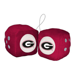 Georgia Team Color Fuzzy Dice Dcor 3"" Set