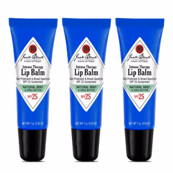 Jack Black Intense Therapy Lip Balm 0.25-Oz. Pack of 3 - Natural Mint & Shea Butter SPF 25 Sun Protection Lip Moisturizer ...