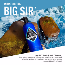 Jack Black Big Sir Hair & Body Cleanser  33 Fl Oz - Marine Accord & Amber - Mens Body Wash  Shampoo Wash  Dual-Purpose Mens Cleanser  Wash Away Dirt &