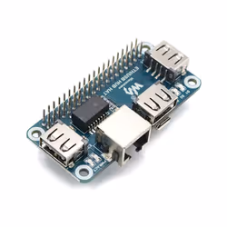 Waveshare Ethernet/USB HUB HAT for Raspberry Pi, 1x RJ45 Ethernet Port Based on RTL8152B Chip, 3x USB Ports Perfectly Fit the Zero/Zero W/Zero WH