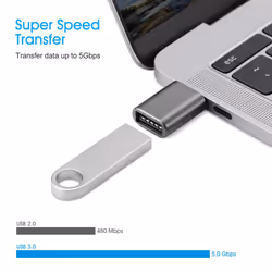 USB C to USB Adapter [2-Pack], USB C Male to USB A Female, Converting Thunderbolt 3 to USB 3.1/3.0/2.0 for MacBook Pro 2018/2017, Galaxy S9/S8/Tab S