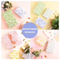 Whaline 120Pcs Spring Tissue Paper Colorful Floral Butterfly Patterned Gift Wrapping Paper Sheets Easter Art Paper Crafts for DIY Art Craft Birthday W