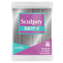 Sculpey III Polymer Oven-Bake Clay  Silver  Non Toxic  2 oz. bar