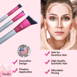 Makeup Contour Brush Nose Contouring - Vertex Sculpting Brushes Are Angled For Precision Definition Make Up Blush Brush Small Angle Makeup Brushes