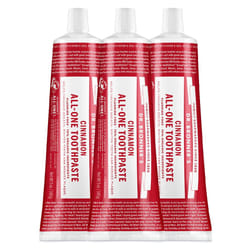 Dr. Bronners - All-One Toothpaste (Cinnamon  5 Ounce  3-Pack) - 70% Organic Ingredients  Natural and Effective  Fluoride-Free  SLS-Free  Helps Freshen