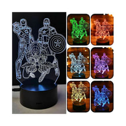 3D Marvel The Avengers LED Night Light Spiderman Ironman Lamp Kids Birthday Gift