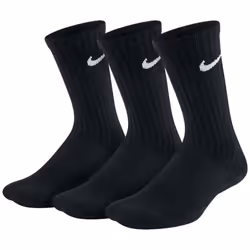 Nike Performance Cushioned Crew Kids' Training Socks (3 Pair) BLACK WHITE Medium (W: 6-10 M: 6-8)