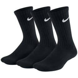 Nike Performance Cushioned Crew Kids' Training Socks (3 Pair)  BLACK WHITE  Medium (W: 6-10  M: 6-8)