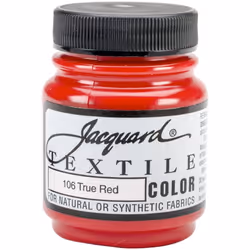 Jacquard Fabric Paint for Clothes - 2.25 Oz Textile Color True Red Leaves Fabric Soft - Permanent and Colorfast - Professiona ...