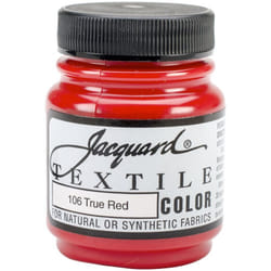 Jacquard Fabric Paint for Clothes - 2.25 Oz Textile Color True Red Leaves Fabric Soft - Permanent and Colorfast - Professional Quality Paints Made in