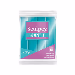 Sculpey III Polymer Oven-Bake Clay  Teal Pearl  Non Toxic  2 oz. bar