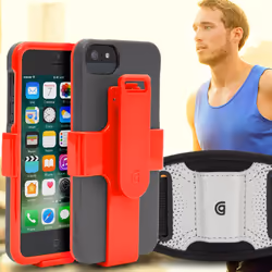 Griffin Light-weight Fast Clip Armband and Clip for Phone 5/5s, Red