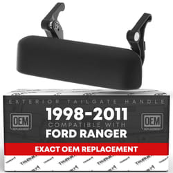 TRUBUILT1 AUTOMOTIVE Tailgate Handle Latch - Compatible with 1998-2011 Ford Ranger - Tail Gate Replacement Handle Assembly- Textured Black - OEM 1L5Z9
