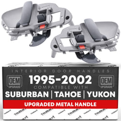 Front Interior Passenger Door Handle & Driver Door Handle Set Upgraded Metal - Compatible with 1988-1999 Chevrolet C1500 K1500  1988-1999 GMC C1500 K1