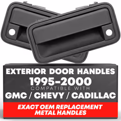 TRUBUILT1 AUTOMOTIVE Exterior Front Right & Left Door Handles - Metal Lever | Compatible with 1988-2000 Chevy & GMC K1500 K25 ...