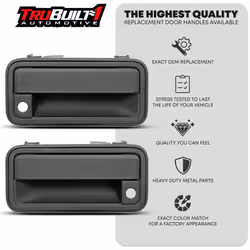 TRUBUILT1 AUTOMOTIVE Exterior Front Right & Left Door Handles - Metal Lever | Compatible with 1988-2000 Chevy & GMC K1500 K2500 K3500 C1500 C2500 C350