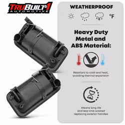 TRUBUILT1 AUTOMOTIVE Exterior Front Right & Left Door Handles - Metal Lever | Compatible with 1988-2000 Chevy & GMC K1500 K2500 K3500 C1500 C2500 C350