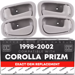 TRUBUILT1 AUTOMOTIVE Interior Door Handle 4-Piece Set Front/Rear Left & Right - Compatible with 1998-2002 Toyota Corolla - ...