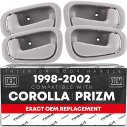 TRUBUILT1 AUTOMOTIVE Interior Door Handle 4-Piece Set  Front/Rear  Left & Right - Compatible with 1998-2002 Toyota Corolla - Light Gray (Charcoal) - P