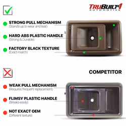 T1A Pair of Interior Door Handle Replacements for 1989-1992 Toyota Corolla  Fits Right and Left Sides  Also Fits Toyota Tacoma  4Runner  Geo Prizm  Ch