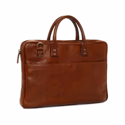 ONA The Kingston 15â Laptop Briefcase Italian Leather Case Shoulder Bag Walnut Brown
