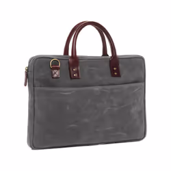 ONA The Kingston 15'' Laptop Briefcase Canvas Leather Camera Shoulder Bag Smoke