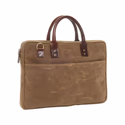 ONA The Kingston 15" Laptop Briefcase Canvas Leather Case Shoulder Bag Field Tan