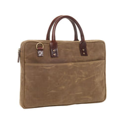 ONA The Kingston 15" Laptop Briefcase Canvas Leather Case Shoulder Bag Field Tan